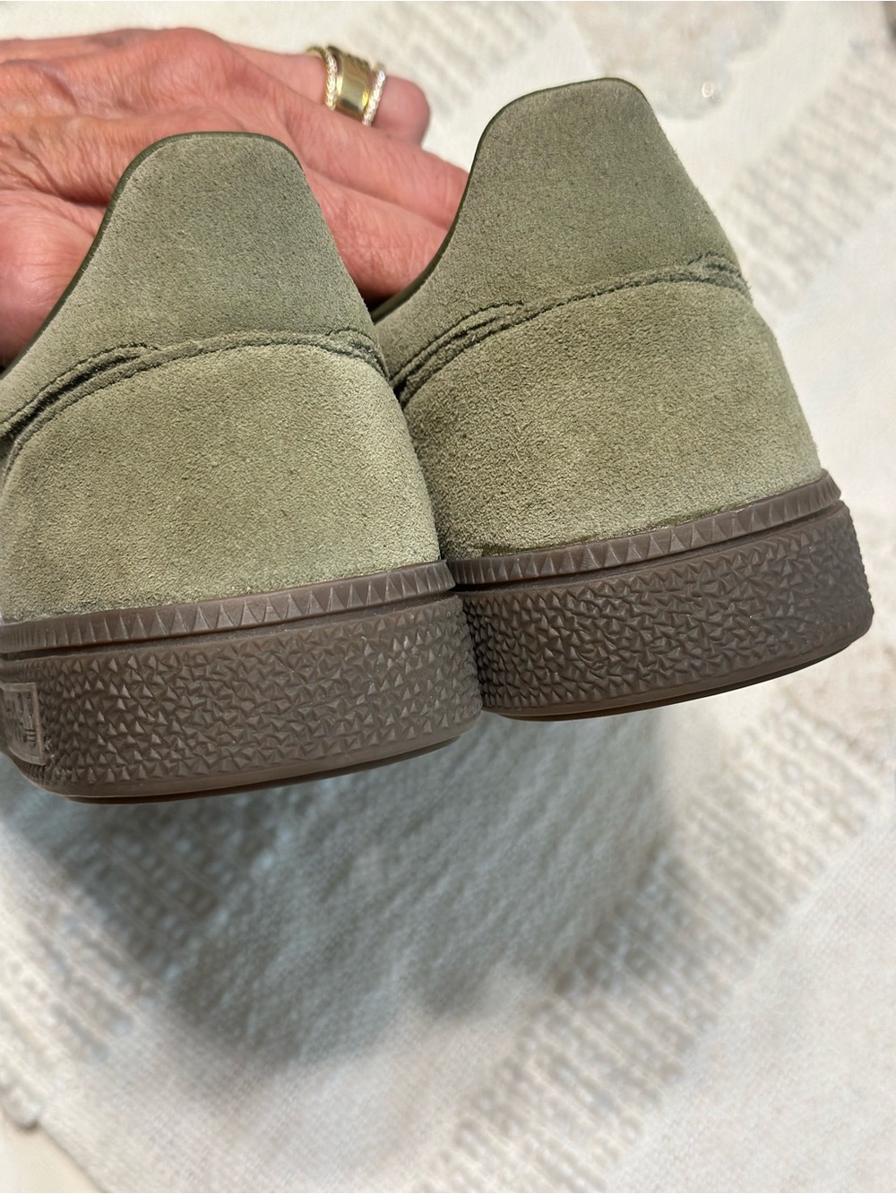 Adidas handball spezial Olive Green Suede Women's Sneakers with bluish/ violet - Picture 2 of 6
